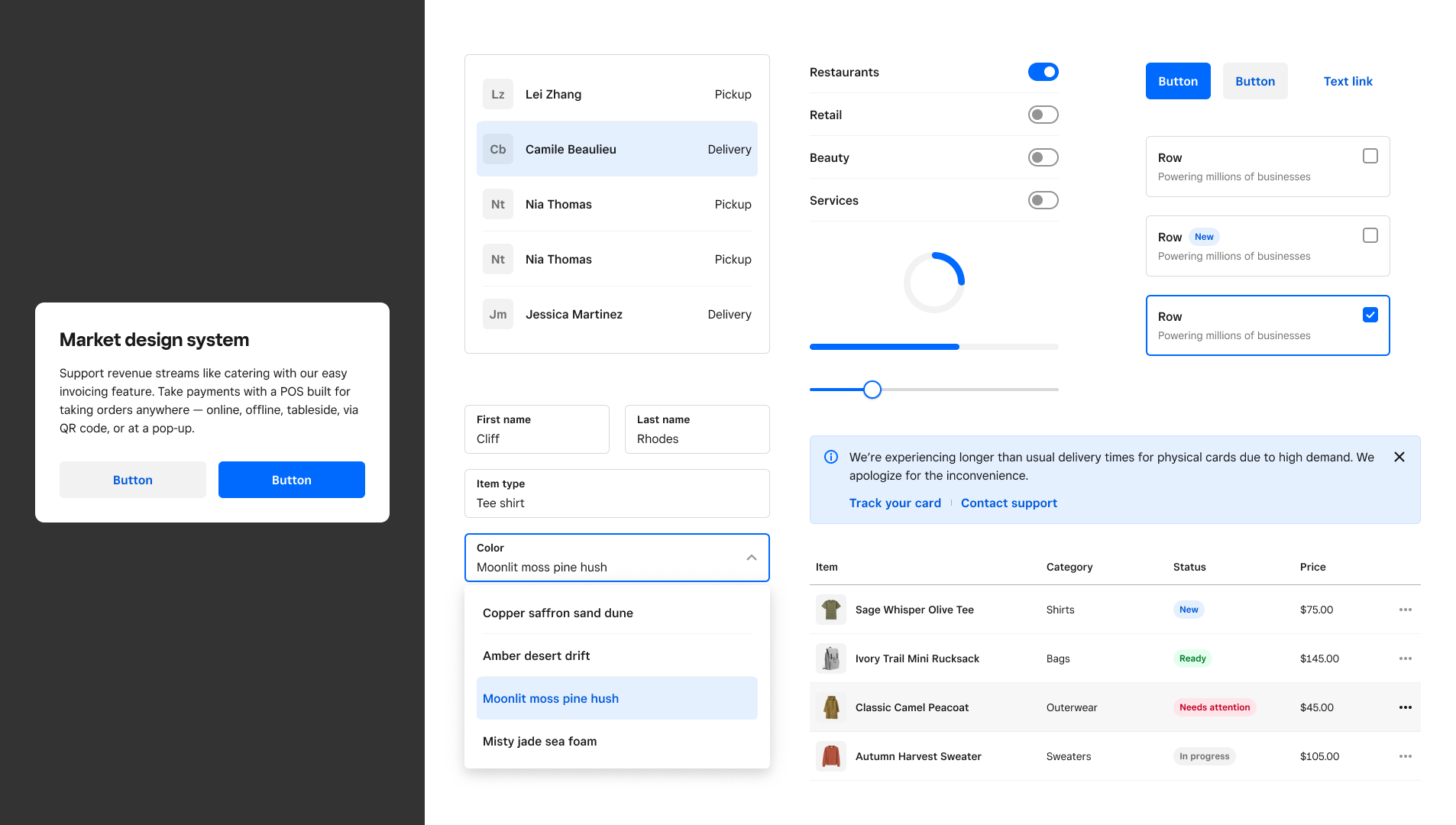 Before: blue design system