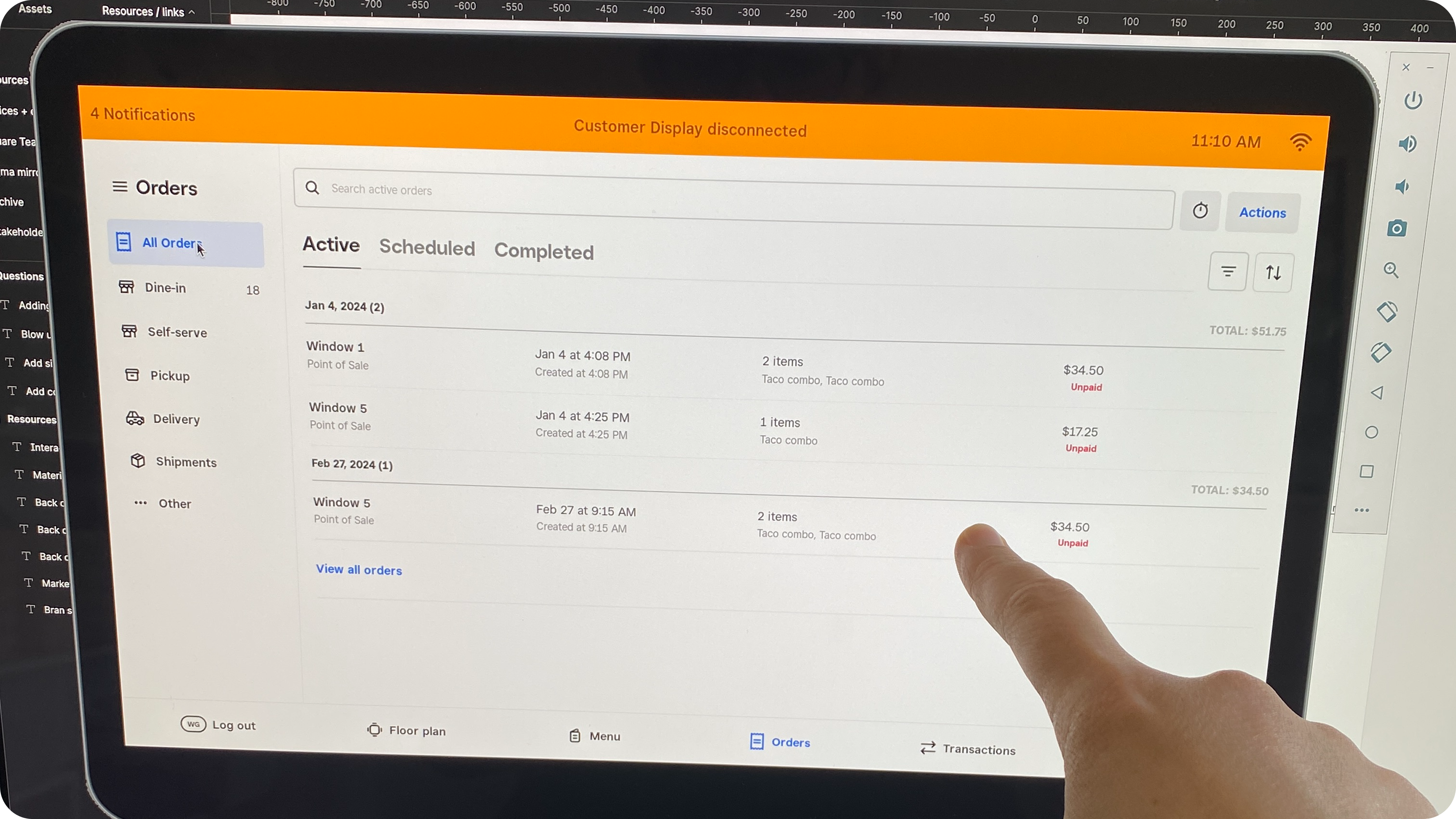 Square Register showing small UI — the sizing problem