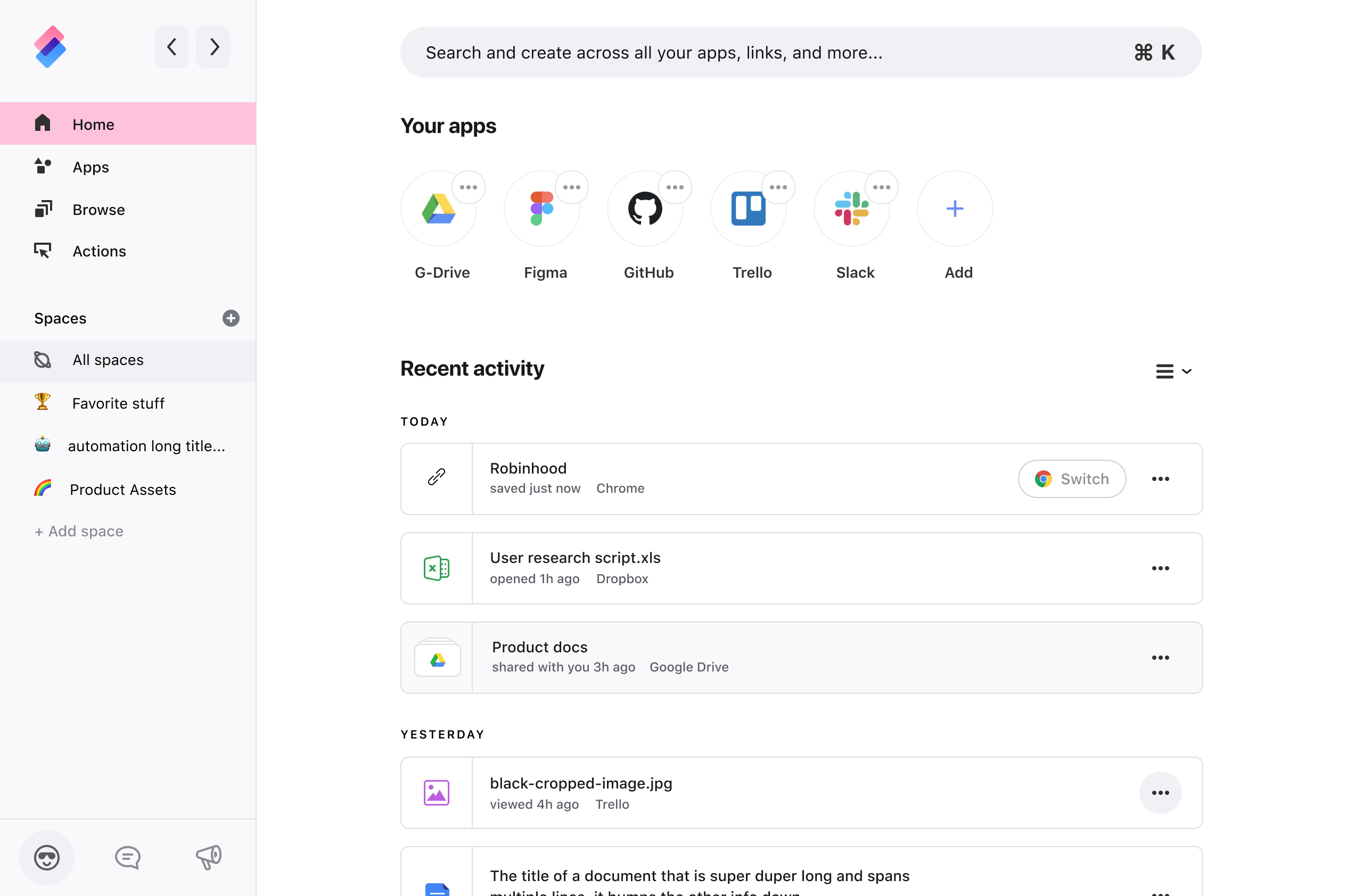 Dashboard after — card system and navigation